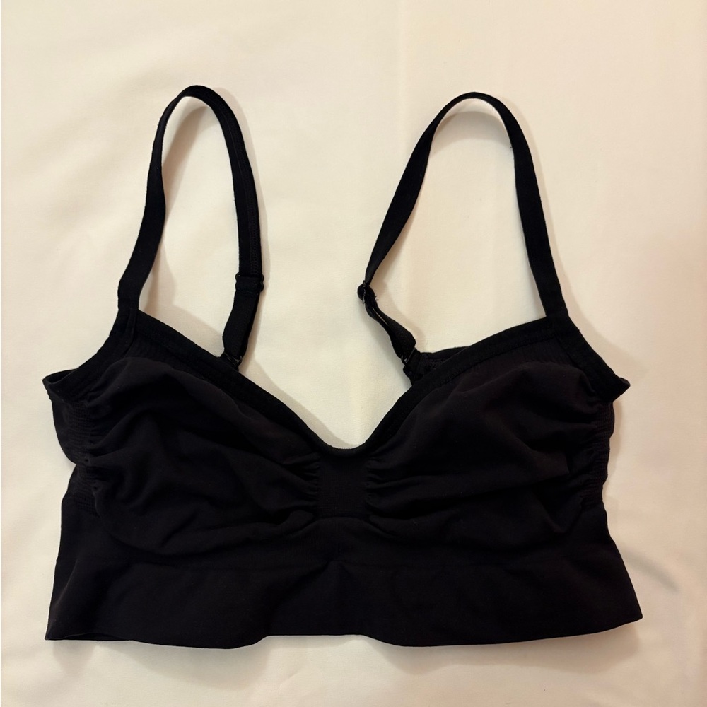 SKIMS Onyx/Black Seamless Bra - Backless/Square Back